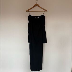 Black off the shoulder maxi dress